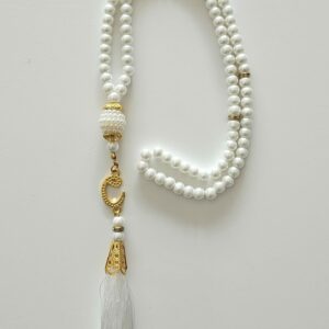 Tasbih blanc 99 perles