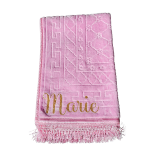 Tapis de prière rose personnalisé